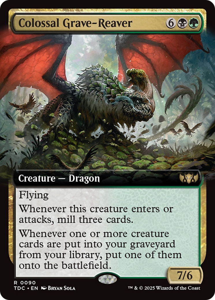 Image of Colossal Grave-Reaver (Extended Art) (TDC-090) - Commander: Tarkir: Dragonstorm: (Extended Art)