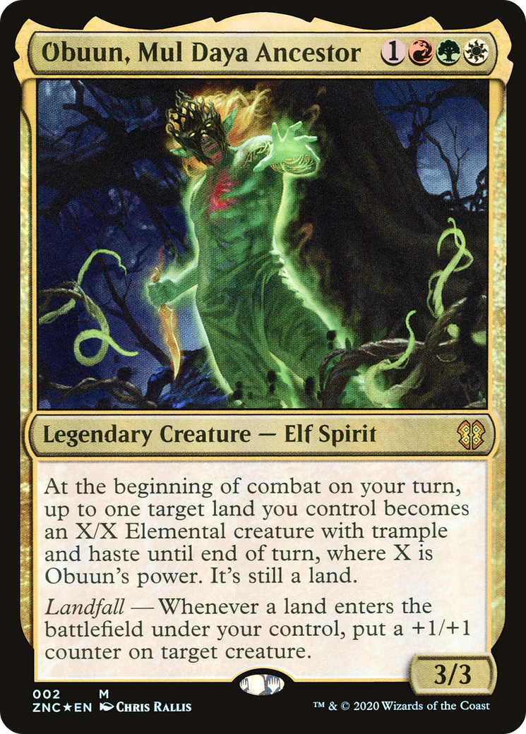 Image of Obuun, Mul Daya Ancestor (ZNC-002) - Zendikar Rising Commander Foil
