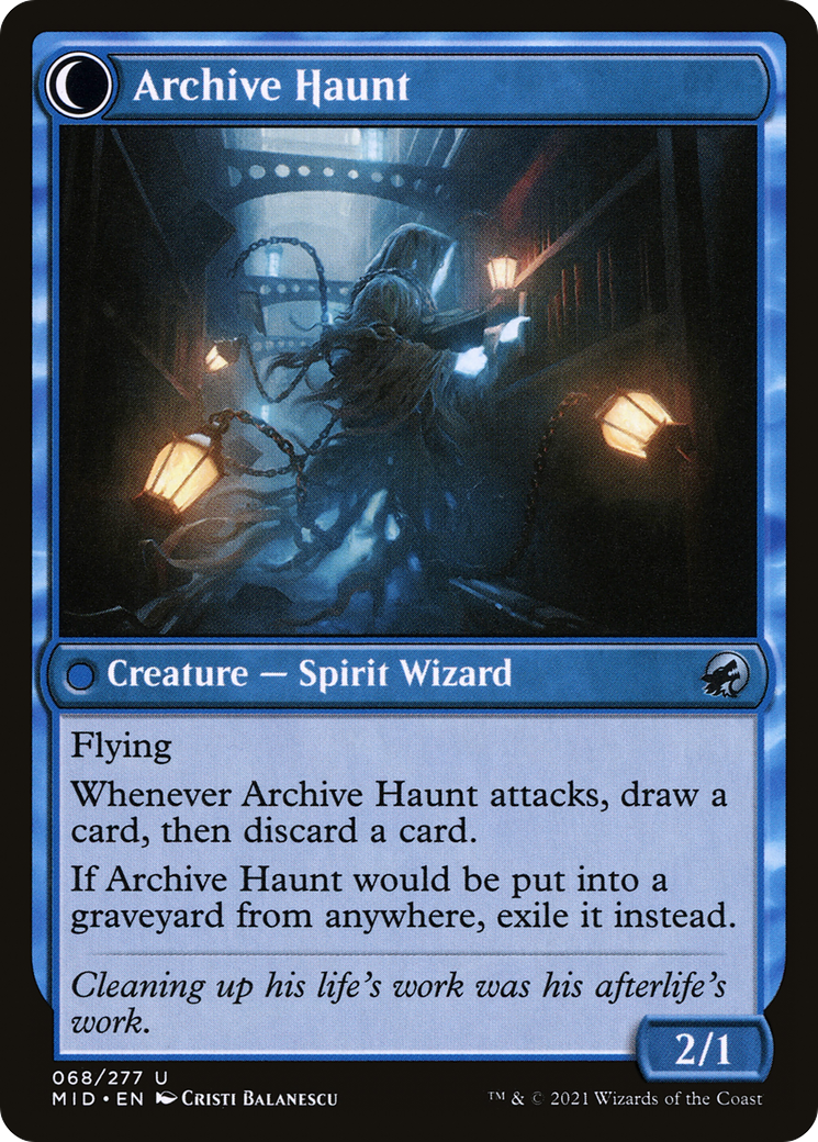 Image of Overwhelmed Archivist (MID-068) - Innistrad: Midnight Hunt: (Double Faced Transform)