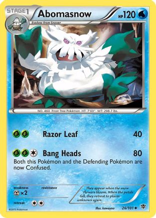 Image of Abomasnow 026  - Reverse Holofoil Plasma Blast - Uncommon