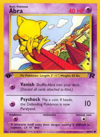 Image of Abra 049/82  - 1st Edition Team Rocket - Common