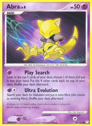 Image of Abra 069/123  - Reverse Holofoil Mysterious Treasures - Common