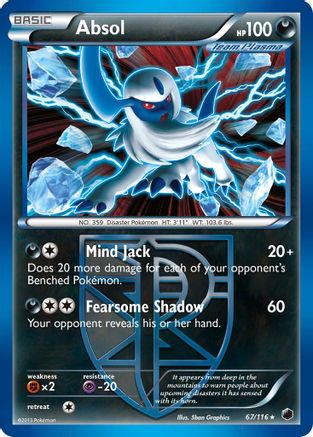 Image of Absol (Team Plasma) 067/116  - Reverse Holofoil Plasma Freeze - Holo Rare