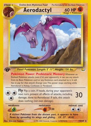 Image of Aerodactyl 015/64  - 1st Edition Neo Revelation - Rare