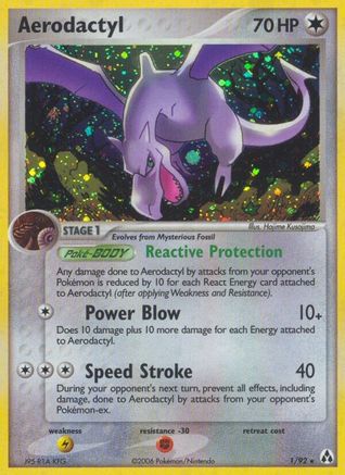Image of Aerodactyl 001  - Reverse Holofoil Legend Maker - Holo Rare