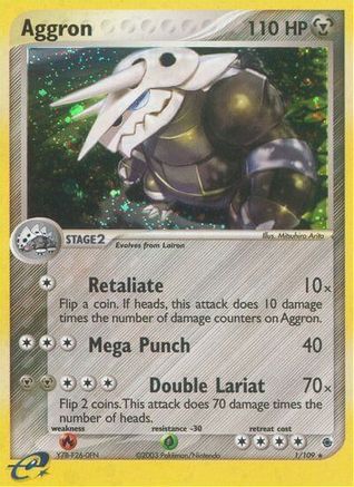 Image of Aggron 001  - Holofoil Ruby and Sapphire - Holo Rare