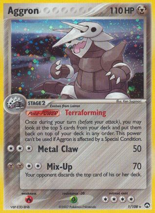 Image of Aggron 001  - Holofoil Power Keepers - Holo Rare