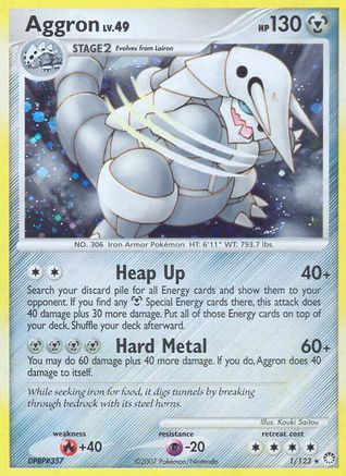 Image of Aggron 001  - Reverse Holofoil Mysterious Treasures - Holo Rare