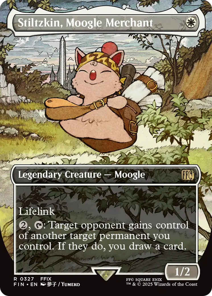Image of Stiltzkin, Moogle Merchant (Borderless) (FIN-327) - FINAL FANTASY (Borderless) Foil