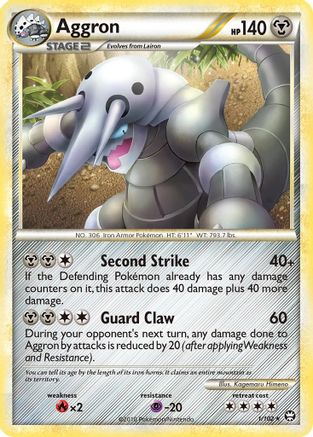 Image of Aggron 001  - Reverse Holofoil Triumphant - Holo Rare