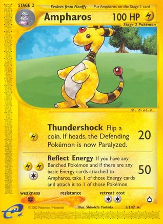 Image of Ampharos 001  Aquapolis - Rare