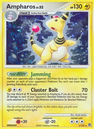 Image of Ampharos 001  - Holofoil Secret Wonders - Holo Rare