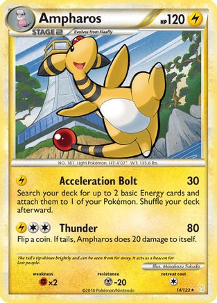 Image of Ampharos 014  - Reverse Holofoil HeartGold SoulSilver - Rare