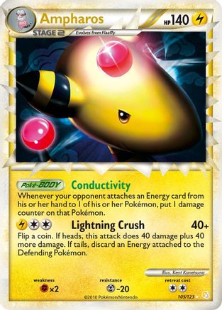 Image of Ampharos (Prime) 105/123  - Holofoil HeartGold SoulSilver - Ultra Rare