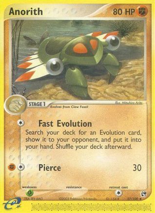 Image of Anorith 027/100  - Reverse Holofoil Sandstorm - Uncommon