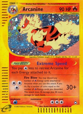 Image of Arcanine (H2) 0H2  - Holofoil Aquapolis - Holo Rare