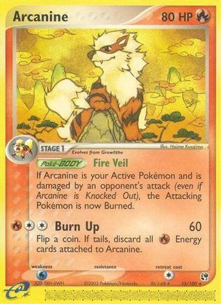 Image of Arcanine 015/100  - Reverse Holofoil Sandstorm - Rare