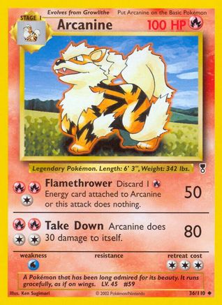 Image of Arcanine 036  Legendary Collection - Uncommon