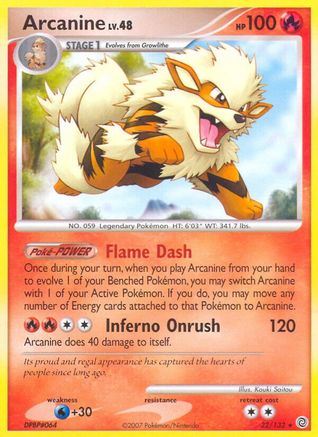Image of Arcanine 022/132  - Reverse Holofoil Secret Wonders - Rare
