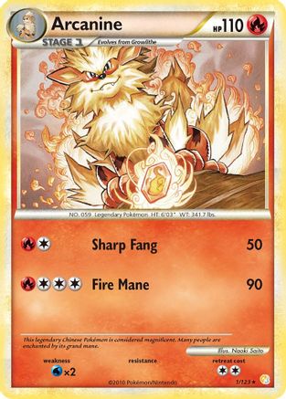 Image of Arcanine 001  - Reverse Holofoil HeartGold SoulSilver - Holo Rare
