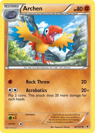 Image of Archen 066  - Reverse Holofoil Noble Victories - Uncommon
