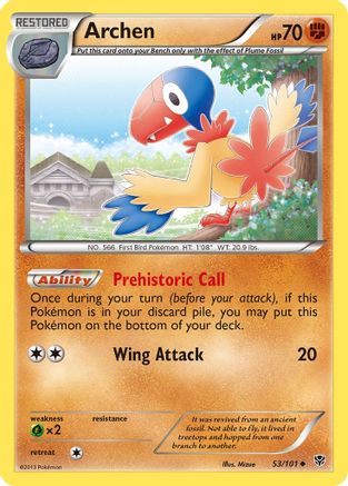 Image of Archen 053/101  - Reverse Holofoil Plasma Blast - Uncommon