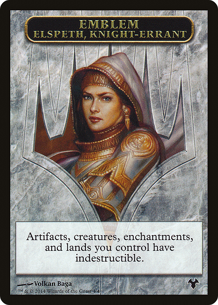 Image of Emblem - Elspeth, Knight-Errant // Soldier Double-Sided Token (MD1-4 // 1) - Modern Event Deck 2014 Tokens