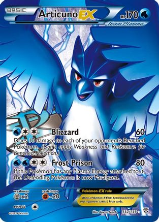 Image of Articuno EX (Team Plasma) (132 Full Art) 132  - Holofoil Plasma Storm - Ultra Rare