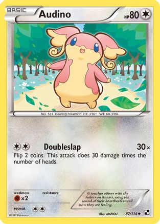 Image of Audino 087/114  - Reverse Holofoil Black and White - Uncommon