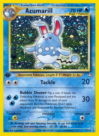 Image of Azumarill 002/111  - 1st Edition Holofoil Neo Genesis - Holo Rare