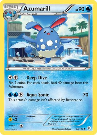 Image of Azumarill 037  - Reverse Holofoil Boundaries Crossed - Uncommon