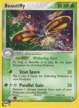 Image of Beautifly 002/109  - Reverse Holofoil Ruby and Sapphire - Holo Rare