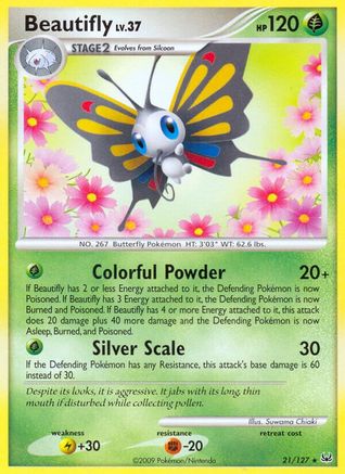 Image of Beautifly 021  - Reverse Holofoil Platinum - Rare