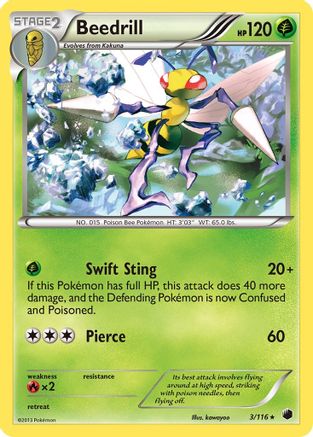 Image of Beedrill 003/116  - Reverse Holofoil Plasma Freeze - Rare