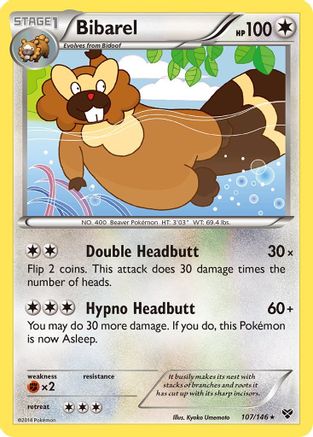 Image of Bibarel 107  - Reverse Holofoil XY Base Set - Rare
