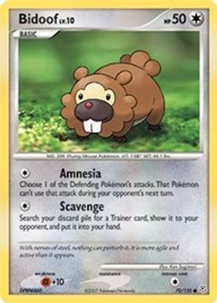 Image of Bidoof 070/130  - Reverse Holofoil Diamond and Pearl - Common