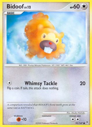 Image of Bidoof 091  - Reverse Holofoil Supreme Victors - Common