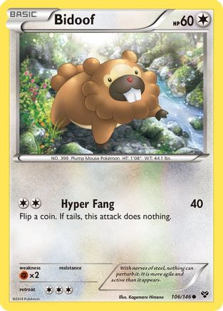 Image of Bidoof 106/146  - Reverse Holofoil XY Base Set - Common