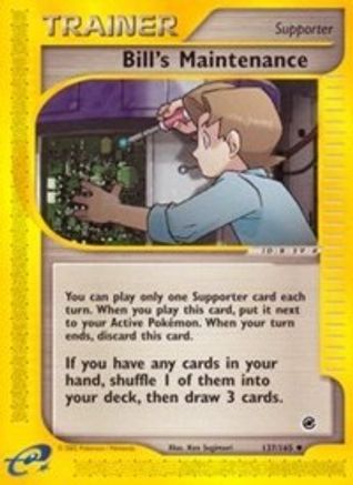 Image of Bill's Maintenance 137/165  - Reverse Holofoil Expedition - Uncommon