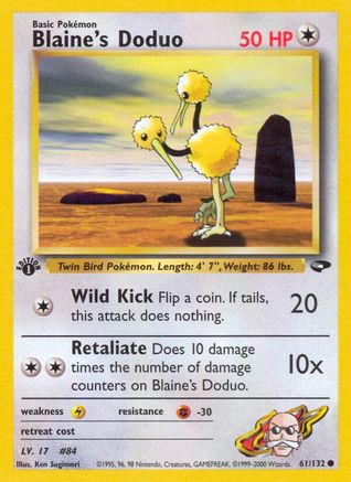 Image of Blaine's Doduo 061/132  - 1st Edition Gym Challenge - Common