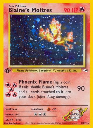 Image of Blaine's Moltres 001/132  - Unlimited Holofoil Gym Heroes - Holo Rare