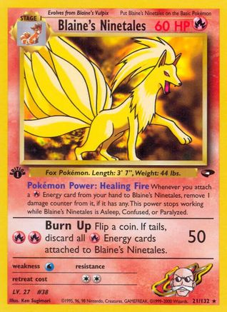 Image of Blaine's Ninetales 021/132  - Unlimited Gym Challenge - Rare