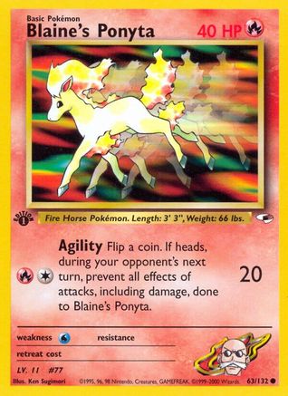 Image of Blaine's Ponyta 063/132  - 1st Edition Gym Heroes - Common