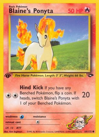 Image of Blaine's Ponyta 064/132  - Unlimited Gym Challenge - Common
