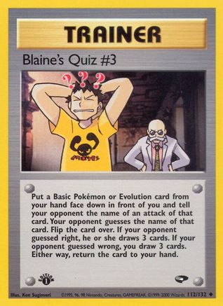 Image of Blaine's Quiz #3 112/132  - 1st Edition Gym Challenge - Uncommon