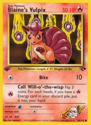 Image of Blaine's Vulpix 066/132  - 1st Edition Gym Challenge - Common