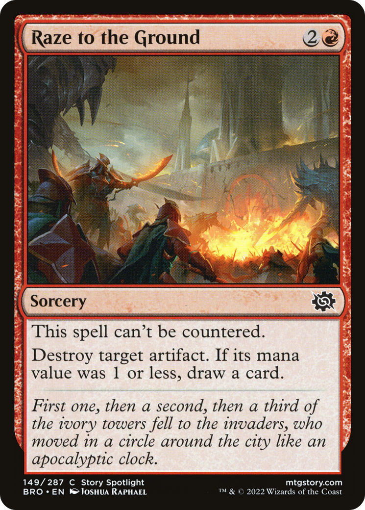 Image of Raze to the Ground (BRO-149) - The Brothers' War Foil