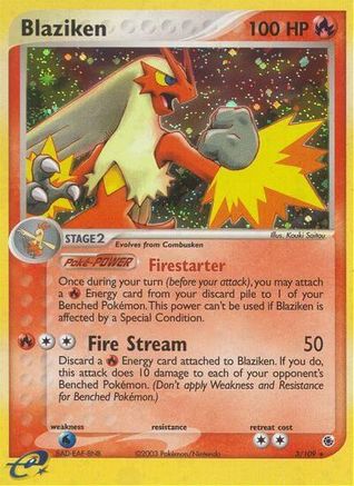 Image of Blaziken 003/109  - Reverse Holofoil Ruby and Sapphire - Holo Rare