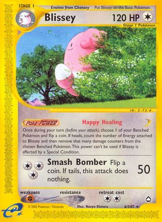 Image of Blissey 006  - Reverse Holofoil Aquapolis - Rare