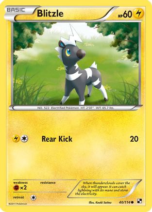 Image of Blitzle (40) 040  - Reverse Holofoil Black and White - Common